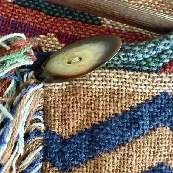 Vtg Women’s Sz M/L 80s Blanket Vest‎ Southwestern Rodeo Boho Tapestry Fringe - Picture 9 of 11